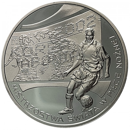 2002 * 10 Zlotych Silver Poland "Soccer World Cup Mexico Korea-Japan" (Y 434) PROOF