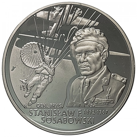 2004 * 10 Zlotych Silver Poland "WW2 Military Leaders - Gen. Stanisław F. Sosabowski" (Y 500) PROOF