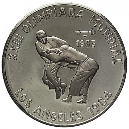 1983 * 5 Pesos Silver Cuba "Los Angeles Olympics 1984 - Judo" (KM 115) PROOF