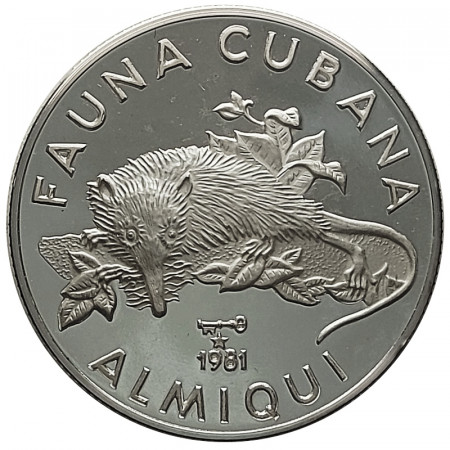 1981 * 5 Pesos Silver Cuba "Cuban Fauna - Almiqui" (KM 83) PROOF