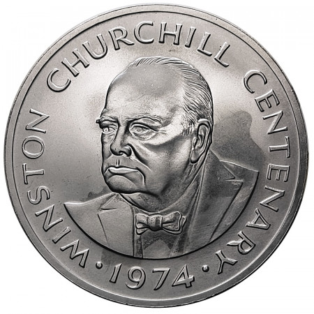 1974 * 20 Crowns Silver Turks and Caicos Islands "100 Anniversary Birth Winston Churchill" (KM 2) UNC