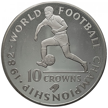 1982 * 10 Crowns Silver Turks and Caicos Islands "World Football Championship" (KM 56) PROOF