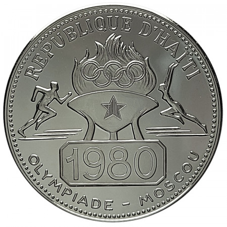 1977 * 50 Gourdes Silver Haiti "1980 Moscow Olympics" (KM 129) PROOF