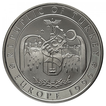 1996 * 750.000 Lira Silver Turkey "Europe" (KM 1046) PROOF