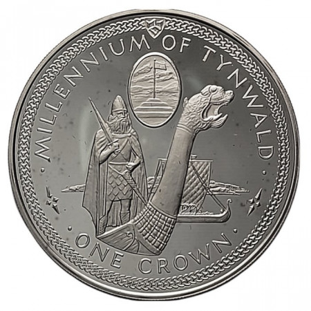 1979 * 1 Crown Silver Isle of Man "1000th Anniversary of Tynwald" (KM 46a) PROOF