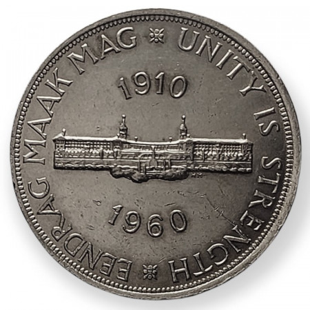 1960 * 5 Shillings Silver South Africa "50th Anniversary of the Union of South Africa" (KM 55) VF/XF
