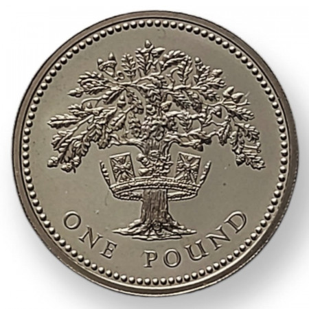 1992 * 1 Pound Silver Great Britain "Elizabeth II English Oak" (KM 948a) PROOF