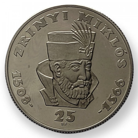 1966 * 25 Forint Silver Hungary "400th Anniversary - Death of Zrìnyi Miklòs" (KM 567) PROOF