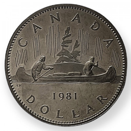 1981 * 1 Dollar Canada "Elizabeth II Small 2nd Portrait - Voyageur" (KM 120.1) PROOF
