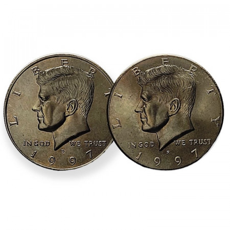 1997 * 2 x Half Dollar (50 Cents) United States "Kennedy" P+D XF/UNC