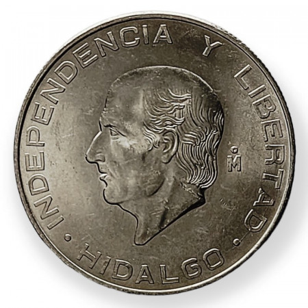 1956 * 5 Pesos Silver Mexico "Hidalgo" (KM 469) XF/UNC