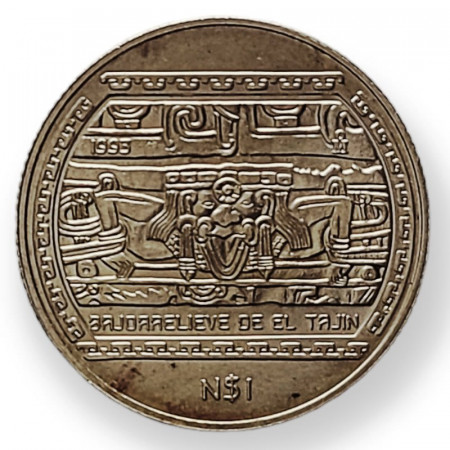 1993 * 1 Nuevo Peso 1/4 Oz Silver Mexico "Bajorrelieve Del Tajin - Pre-Columbian Aztec" (KM 567) UNC