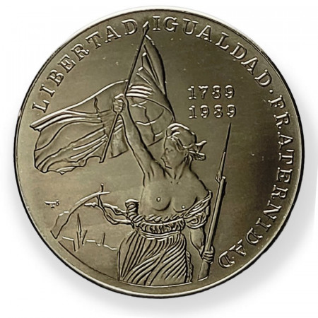1989 * 10 Pesos Silver Cuba "200th Anniversary of French Revolution"" (KM 239) UNC