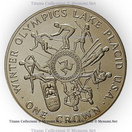 1980 * 1 Crown Silver Isle of Man "Lake Placid Winter Olympics" (KM 64a) PROOF