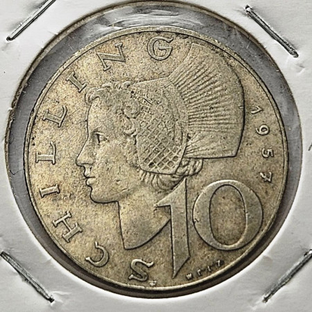 1957 * 10 Schilling Silver Austria "Wachau Woman" (KM 2882) VF