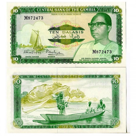 ND (1987-90) * Banknote Gambia 10 Dalasis "D Kairaba" (p10a) UNC