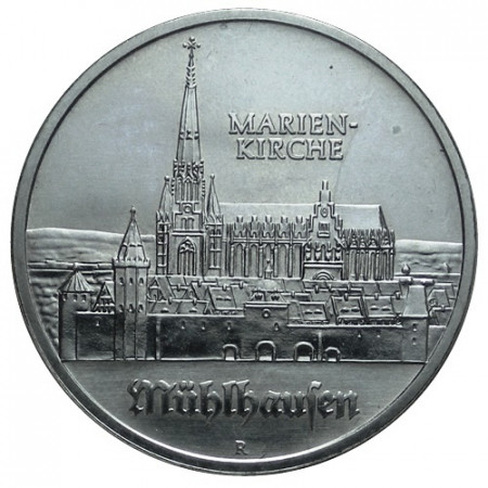 1989 A * 5 Mark GERMANY GDR Democratic Republic "500th Thomas Müntzer – Marienkirche" (KM 130) UNC