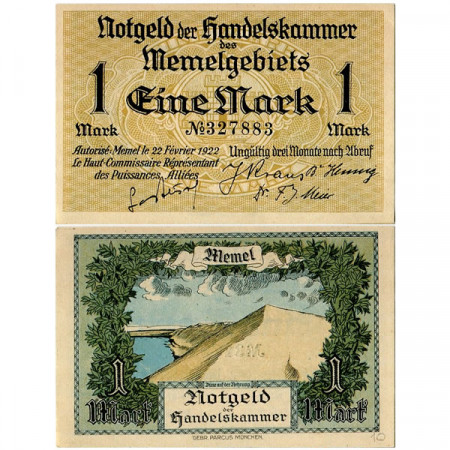 1922 * Notgeld Germany 1 Mark "Memel" (N 881) UNC