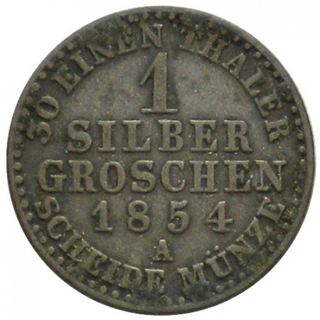 1854 A * 1 Silber Groschen German States "Prussia - Frederick William IV" (KM 462) VF