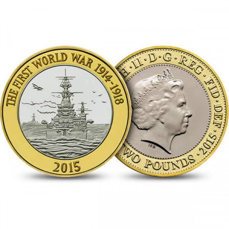 2015 * 2 Pounds Great Britain First World War - "Royal Navy"
