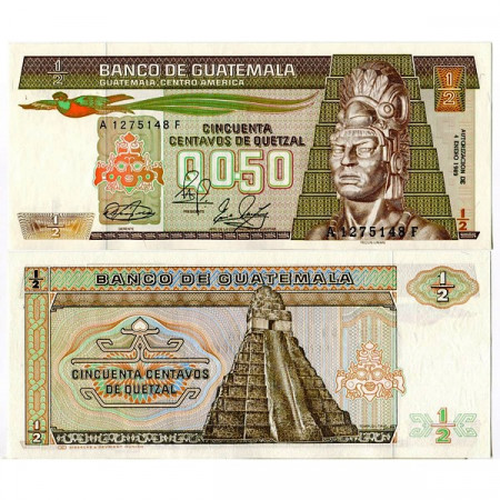 1989 * Banknote Guatemala 1/2 Quetzal (p72a) UNC