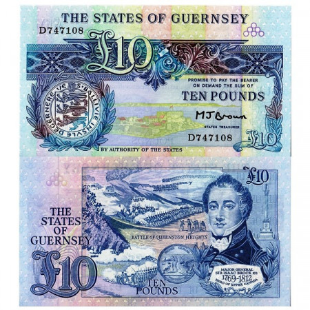 ND (1980-89) * Banknote Guernsey 10 Pounds (p50b) UNC