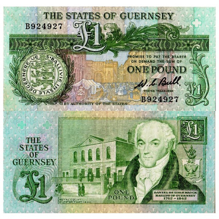 ND (1980-89) * Banknote Guernsey 1 Pound (p48a) VF+