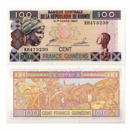 1998 * Banknote Guinea 100 Francs (p35a) UNC