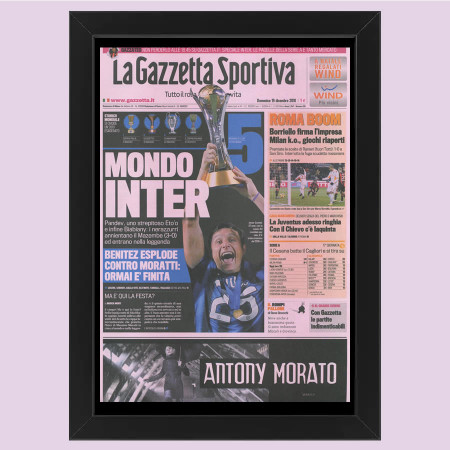 2012 (2010) * Anastatic First Page "Mondo Inter, Entrano Nella Leggenda - Gazzetta dello Sport" Frame (A)