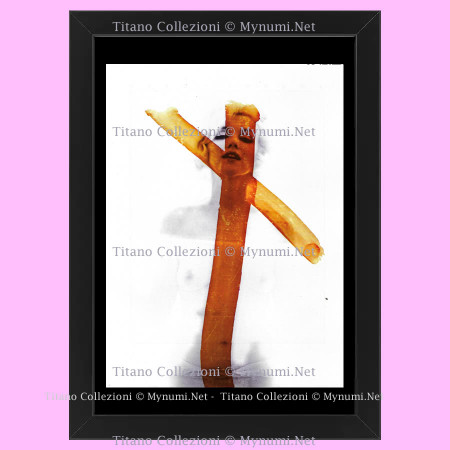 1983 * Erotic Fine Art Photography Print "Marilyn Monroe - Photo with Red Cross" Framed