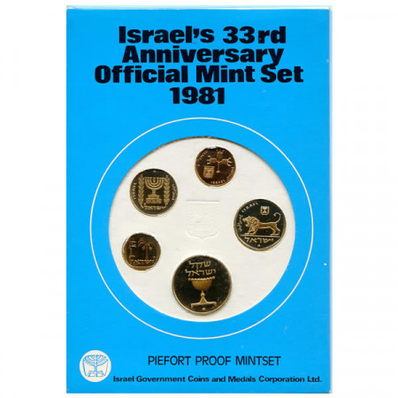 1981 * Series 5 Coins Israel PROOF