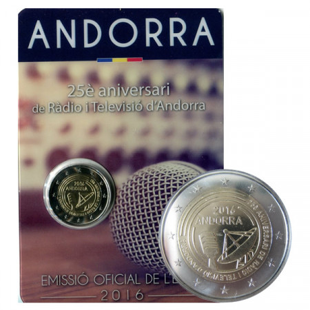 2016 * 2 Euro ANDORRA "25th Radio and Television of Andorra" BU