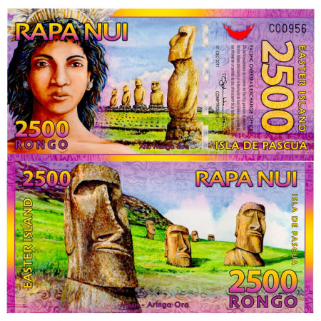 2011 * Polymer Banknote Easter Island 2500 Rongo UNC