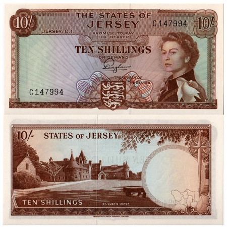 ND (1963) * Banknote States of Jersey 10 Shillings (p7a) UNC
