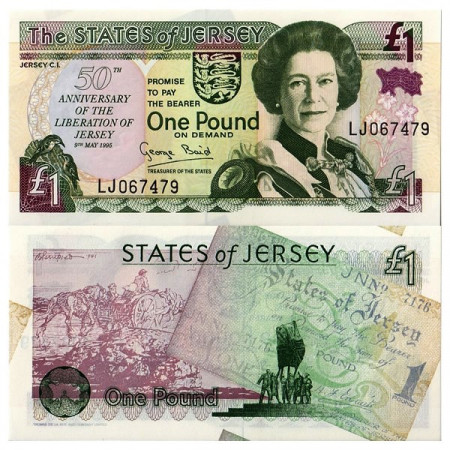 1995 * Banknote States of Jersey 1 Pound "50 Liberation" (p25a) UNC