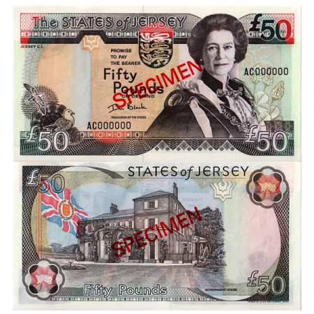 ND (2000) * Banknote States of Jersey 50 Pounds "Specimen" (p30s) UNC