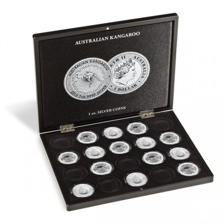 Presentation Case 20 Silver Coins "Australian Kangaroo" in Capsules * Leuchtturm