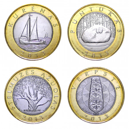 2013 * Set 4 coins of 2 litai Lithuania Provinces