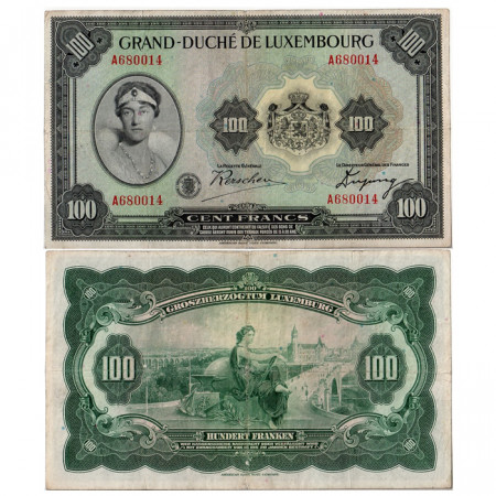 1934 * Banknote 100 francs Luxembourg VF-