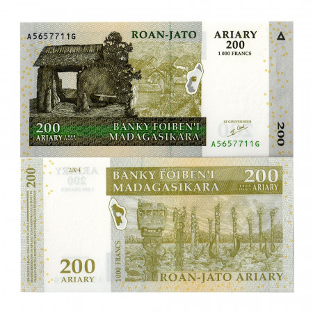 2004 * Banknote Madagascar 200 Ariary (p87) UNC