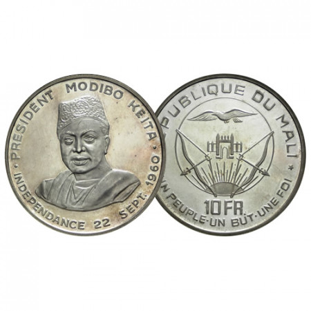 1960 * 10 Francs Silver Mali "Independence" (KM 1) PROOF