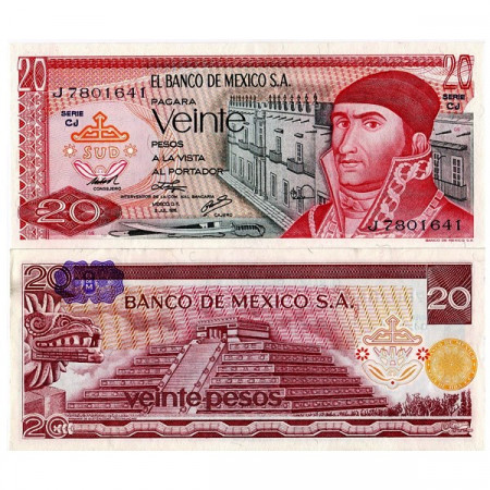 1972-77 * Banknote Mexico 20 Pesos “J Morelos” (p64) UNC