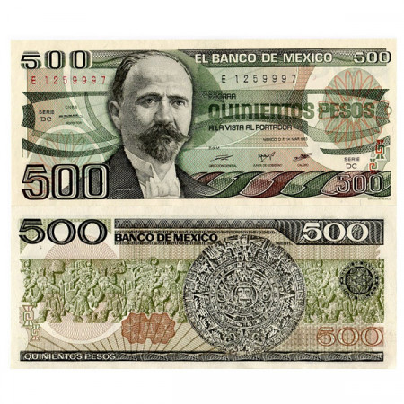 1983 * Banknote Mexico 500 Pesos “FI Madero” (p79a) UNC