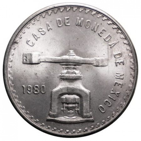 1980 * 1 Onza Troy Silver Mexico 1 OZ "Scale" (KM M49b.5)