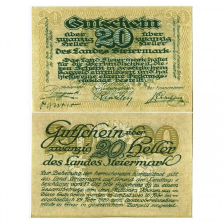 1920 * Notgeld Austria 20 Heller "Styria - Steiermark" (KK 1014)