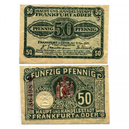 1919 * Notgeld Germany 50 Pfennig "Hesse - Frankfurt" (F17.3)