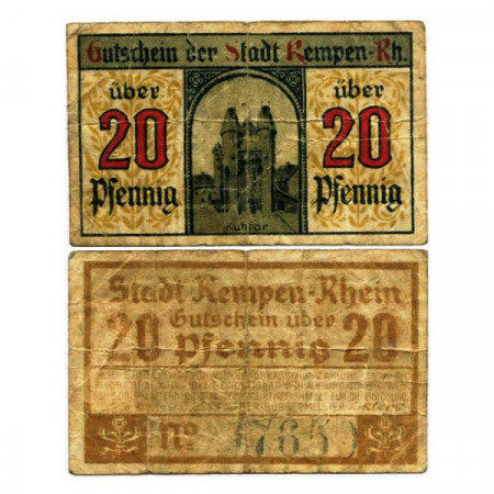 1920 * Notgeld Germany 20 Pfennig "North Rhine-Westphalia - Kempen" (K21.4)