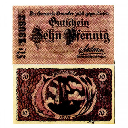 1918 * Notgeld Germany 10 Pfennig "Northern Schleswig (Denmark) – Broacker" (B91.3)