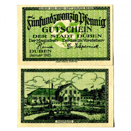 1921 * Notgeld Germany 25 Pfennig "Saxony – Duben" (293)