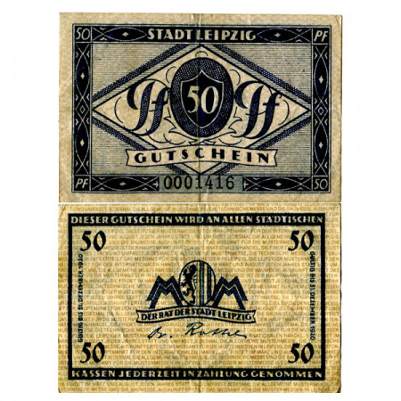 1920 * Notgeld Germany 50 Pfennig "Saxony – Leipzig" (L31.5)